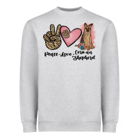 Heather Grey peace love german shepherd Heavyweight Sweatshirt - JahusDesignShop