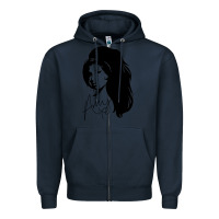 Navy Amy Winehouse Zipper Hoodie - artisFamous