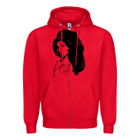 Red Amy Winehouse Zipper Hoodie - artisFamous