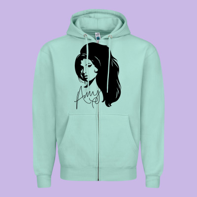 Amy Winehouse Zipper Hoodie Designed By Artisfamous