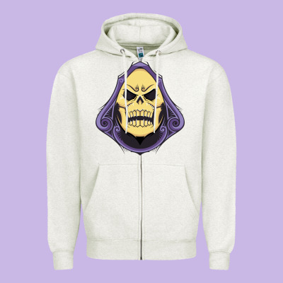 Vintage Skeletor Zipper Hoodie Designed By Artisfamous