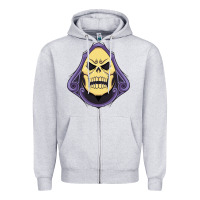 Heather Grey Vintage Skeletor Zipper Hoodie - artisFamous