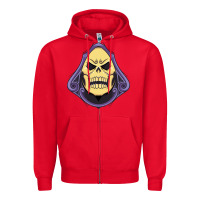 Red Vintage Skeletor Zipper Hoodie - artisFamous