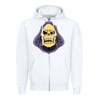White Vintage Skeletor Zipper Hoodie - artisFamous
