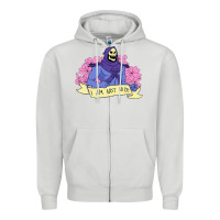 Dove Grey Vintage Skeletor ı am not nice Zipper Hoodie - artisFamous