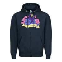 Navy Vintage Skeletor ı am not nice Zipper Hoodie - artisFamous
