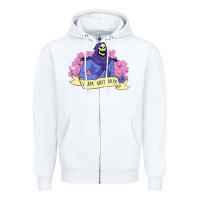 White Vintage Skeletor ı am not nice Zipper Hoodie - artisFamous