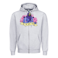 Heather Grey Vintage Skeletor ı am not nice Zipper Hoodie - artisFamous