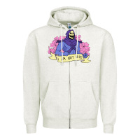 Oatmeal Heather Vintage Skeletor ı am not nice Zipper Hoodie - artisFamous