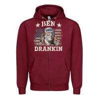 Burgundy Ben Drankin 4th of July Patriotic Funny T-Shirt Zipper Hoodie - artisFamous