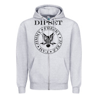 Heather Grey dipset diplomats Zipper Hoodie - artisFamous
