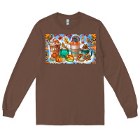 Chestnut Thanksgiving Coffee Drink Kids Cup Long Sleeve Tee - CowhideDigitalArt