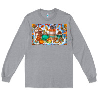 Heather Grey Thanksgiving Coffee Drink Kids Cup Long Sleeve Tee - CowhideDigitalArt