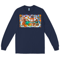 Navy Thanksgiving Coffee Drink Kids Cup Long Sleeve Tee - CowhideDigitalArt