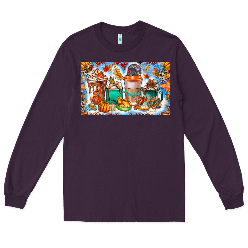 Thanksgiving Coffee Drink Kids Cup Long Sleeve Tee by CowhideDigitalArt | Teevron