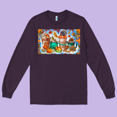 Thanksgiving Coffee Drink Kids Cup Long Sleeve Tee Designed By Cowhidedigitalart