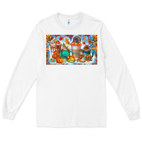 White Thanksgiving Coffee Drink Kids Cup Long Sleeve Tee - CowhideDigitalArt