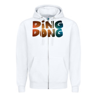 White ding dong new Zipper Hoodie - artisFamous