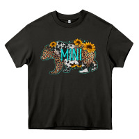 Baby Bear Mini Sunflowers Leopard Cowhide Mother's Day Heavy Core Tee | Teevron