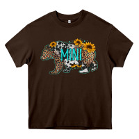 Chocolate Brown baby bear mini sunflowers leopard cowhide mother's day Heavy Core Tee - Jasminsmagicworld
