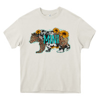 Cream baby bear mini sunflowers leopard cowhide mother's day Heavy Core Tee - Jasminsmagicworld