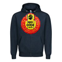 Navy red horse Zipper Hoodie - artisFamous