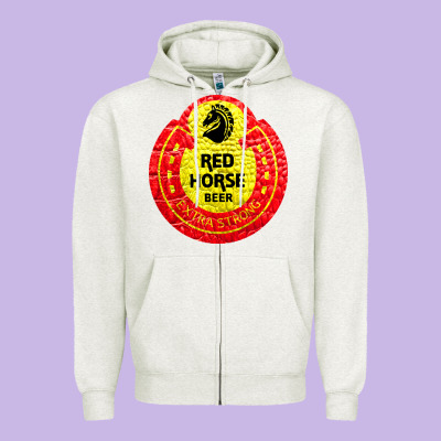 Red Horse Zipper Hoodie Designed By Artisfamous