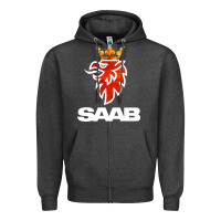 Charcoal Heather saab Zipper Hoodie - artisFamous