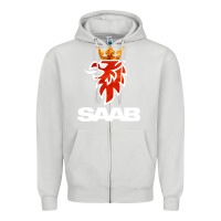 Dove Grey saab Zipper Hoodie - artisFamous