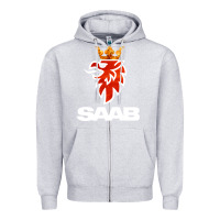 Heather Grey saab Zipper Hoodie - artisFamous