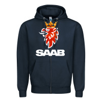 Navy saab Zipper Hoodie - artisFamous
