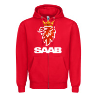Red saab Zipper Hoodie - artisFamous