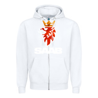 White saab Zipper Hoodie - artisFamous
