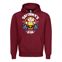 Burgundy anime gym Zipper Hoodie - artisFamous