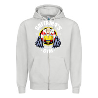 Dove Grey anime gym Zipper Hoodie - artisFamous