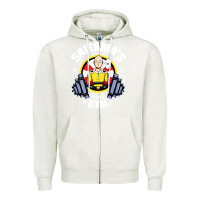 Oatmeal Heather anime gym Zipper Hoodie - artisFamous