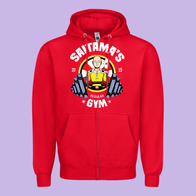 Anime Gym Zipper Hoodie Designed By Artisfamous
