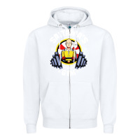 White anime gym Zipper Hoodie - artisFamous