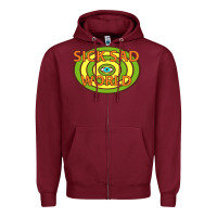 Burgundy sick sad world Zipper Hoodie - artisFamous