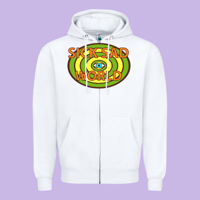 Sick Sad World Zipper Hoodie Designed By Artisfamous