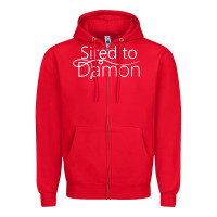 Red sired to damon Zipper Hoodie - artisFamous