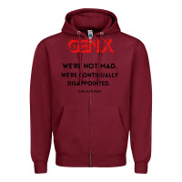 Burgundy genx were not mad Zipper Hoodie - artisFamous
