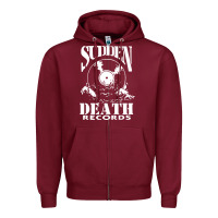 Burgundy sudden death records Zipper Hoodie - artisFamous