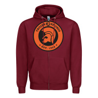 Burgundy trojann records est 1968 Zipper Hoodie - artisFamous