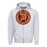 Heather Grey trojann records est 1968 Zipper Hoodie - artisFamous