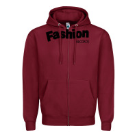 Burgundy fashion records Zipper Hoodie - artisFamous