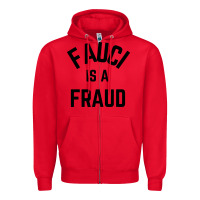 Red fauci is a fraud Zipper Hoodie - artisFamous
