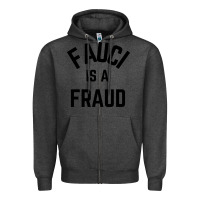 Charcoal Heather fauci is a fraud Zipper Hoodie - artisFamous