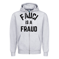 Heather Grey fauci is a fraud Zipper Hoodie - artisFamous