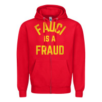 Red fauci is a fraud Zipper Hoodie - artisFamous